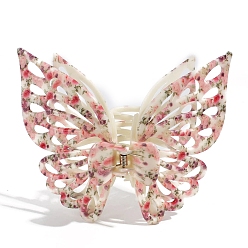 Камелия Акриловые заколки для волос на когтях, полый бабочки, камелия, 110x135 мм