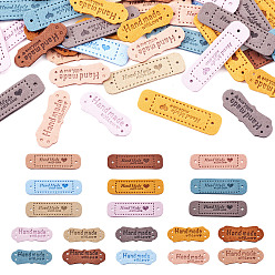 (52) Непрозрачная лаванда 76шт 19 стиль микрофибры кожа этикетки, бирка с тиснением ручной работы, с отверстиями, для джинсов своими руками, , обуви, аксессуары для шляп, прямоугольник со словом ручной работы, разноцветные, 4 шт / цвет