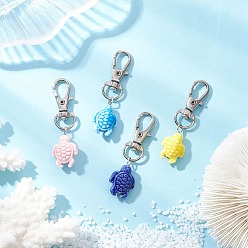 (52) Непрозрачная лаванда Ручной работы фарфора украшения кулон, с поворотными застежками сплава, черепаха, разноцветные, 53.5 мм