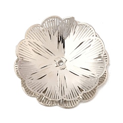 Платина Шапочки и конусы для бусин, латунные, цветок, платина, 24.5x5 мм, отверстие : 1 мм