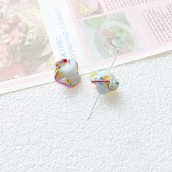 Цветок Бусины лэмпворк , белые, цветок, 15x15 мм