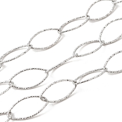 Нержавеющая Сталь Цвет 304 цепи овальные из нержавеющей стали, пайки, с катушкой, цвет нержавеющей стали, 20x9.5x1 мм