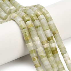 Новый Нефрит Новых природных нефрита нитей бисера, диск, Heishi бусы, 4x2~2.5 мм, отверстие : 0.7 мм, около 158~160 шт / нитка, 14.96''~15.16'' (38~38.5 см)