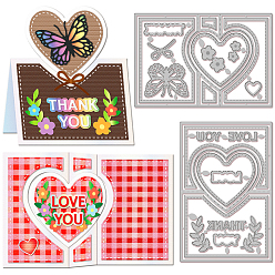 Сердце Трафареты для резки штампов из углеродистой стали на день святого валентина, для diy scrapbooking, Фотоальбом, декоративная бумага для тиснения, цвет нержавеющей стали, сердце, 102~152x102~152x0.8 мм, 2 шт / комплект