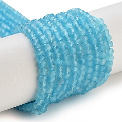 Небесно-голубой Кошачие глаза, граненые, рондель, голубой, 3x2.5 мм, отверстие : 0.6 мм, около 153 шт / нитка, 14.17'' (36 см)