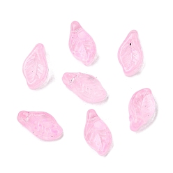 Бледно-Розовый Стеклянные бусины, лист, розовый жемчуг, 12x6.5x5 мм, отверстие : 0.8 мм