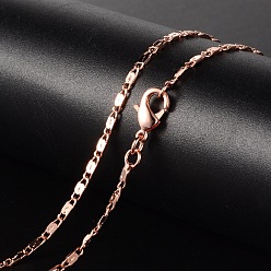 Rose Gold Brass Necklaces, Lumachina Chain, with Lobster Clasp, Rose Gold, 17.4 inch, 1mm