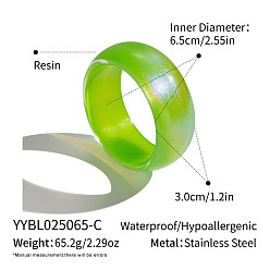 Зеленый лайм Классические простые браслеты из смолы для женщин, плоско-круглые, с блеском порошок, зеленый лайм, внутренний диаметр: 2-1/2 дюйм (6.5 см)