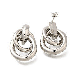 Платина Стойка покрытие кольцо латунные серьги-гвоздики, без свинца и без кадмия, долговечный, платина, 32.5x21.5 мм