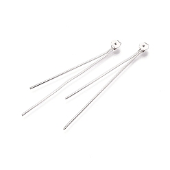 Платина Антикоррозийные 925 шурупы из стерлингового серебра, с кисточками и печатью s925, платина, 55 мм, ушная гайка: 4x2 мм