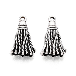 Античное Серебро Сплавочные подвески тибетского стиля, подвески-кисточки, античное серебро, 20x11.5x5 мм, отверстие : 1.6 мм