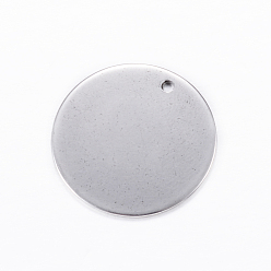 Stainless Steel Color 304 Stainless Steel Charms, Flat Round, Stamping Blank Tag, Stainless Steel Color, 20x1mm, Hole: 1.5mm