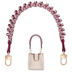 Розовый Плетеные ручки для сумок из искусственной кожи, Сплав с застежками, для замены ремней для мешков, золотой свет, туманная роза, 430x22 мм