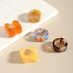 (52) Непрозрачная лаванда 5шт. кольца-манжеты из смолы для женщин, разноцветные, внутренний диаметр: 22.5~23.5 мм