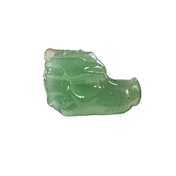 Зеленый Авантюрин Резные фигурки головы целебного дракона из натурального зеленого авантюрина, Украшения из камня с энергией Рейки, 27x17 мм