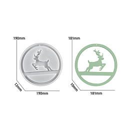 Олень Городские знаки, украшенные силиконовой формой в виде колокольчиков, изготовление изделий из эпоксидной смолы, белые, олень, 190x12.2 мм, отверстие : 2.7 мм