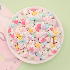 (52) Непрозрачная лаванда Непрозрачные кабошоны из смолы, облако со звездой, разноцветные, 12x12x6.5 мм