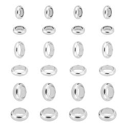 Stainless Steel Color 300Pcs 3 Style 304 Stainless Steel Beads, Ring, Stainless Steel Color, 7x2mm, Hole: 5mm, 100pcs/style