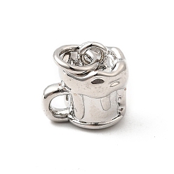 Платина Латунь прелести, чашка, долговечный, без свинца и без кадмия, стойки покрытие, с целью перехода в кольце, платина, 9.5x10x7.5 мм, отверстие : 3 мм