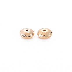 Real 18K Gold Plated Brass Beads, Nickel Free, Faceted, Abacus, Real 18K Gold Plated, 6x3mm, Hole: 0.9mm