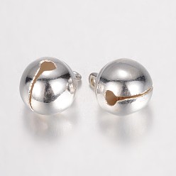 Серебро Латунные подвески-колокольчики, серебряные, 15.5x11.5x11.5 мм, отверстие : 2 мм