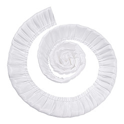 Белый 9 ярдов шифоновой складчатой кружевной ленты, кружевной отделкой, аксессуары для одежды, белые, 1-1/8 дюйм (30 мм)