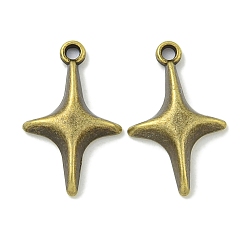 Античная Бронза Сплавочные подвески тибетского стиля, без свинца и без кадмия, звезда, античная бронза, 19x11.5x3 мм, отверстие : 1.5 мм, Около 1351 шт / 1000 г