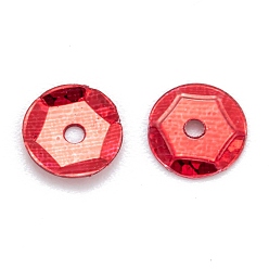 (123L) Белый крем непрозрачный блеск ПВХ блестка бусы, полу-чашевидные блестки бусины, центральное отверстие, огнеупорный кирпич, 6x0.4 мм, отверстие : 1.2 мм, Около 450 шт / фунт