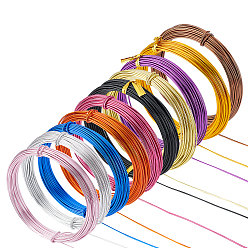 Mixed Color Round Aluminum Craft Wire, for Beading Jewelry Craft Making, Mixed Color, 17 Gauge, 1.2mm, 10m/roll(32.8 Feet/roll), 1roll/color, 10 rolls