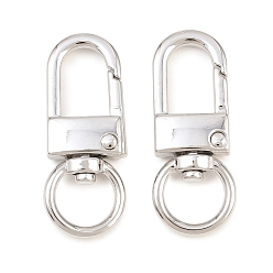 Platinum Alloy Swivel Claw Clasps, Swivel Snap Hook, Cadmium Free & Lead Free, Long-Lasting Plated, Rack Plating, Platinum, 41x16.5x6mm, Hole: 1.2mm