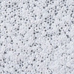(RR528) White Pearl Ceylon Миюки круглые бусины рокайль, японский бисер, 11/0, (rr 528) белый жемчужный цейлон, 11/0, 2x1.3 мм, отверстие : 0.8 мм, Около 1111 шт / 10 г