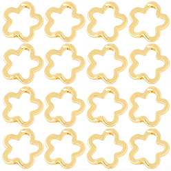 Настоящее золото 18K 20шт. рамка из сплава, цветок, реальный 18 k позолоченный, 15.5x15.5x3 мм, отверстие : 1.4 мм