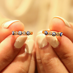 Настоящее золото 18K Винтажные латунные серьги-кольца от сглаза, с четким кубического циркония, реальный 18 k позолоченный, 15x15 мм