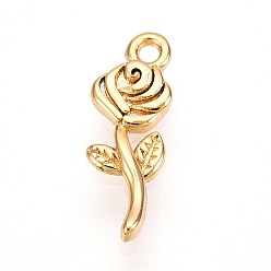 Настоящее золото 18K Латунные подвески, , без кадмия, без никеля и без свинца, реальный 18 k позолоченный, 14x5x1.4 мм, отверстие : 1.2 мм