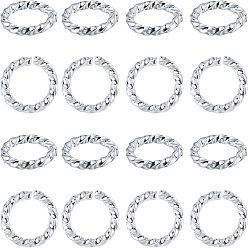 Silbern Silberfarbig 304 Edelstahl offenen Ringe springen, Twisted-Runde, Silbern Silberfarbig, 8x1.2 mm, Innendurchmesser: 5.5~6 mm, 60 Stück / Karton