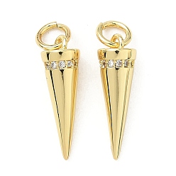 Настоящее золото 18K Латунные микро проложить кубического циркония подвески, конус, долговечный, без кадмия и без свинца, стойки покрытие, с целью перехода в кольце, реальный 18 k позолоченный, 17.5x5.5 мм, отверстие : 3.3 мм