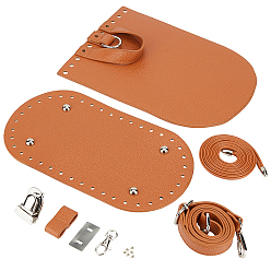 Sienna DIY PU Leather Knitting Crochet Bags, with Bottom and Shoulder Strap, for DIY Craft Shoulder Bags Accessories, Sienna