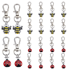 (52) Непрозрачная лаванда 20 шт. 2 стильные эмалевые подвески в виде насекомых, с сплава шарнирного когтя омара застежками, платина, разноцветные, 50~52 мм