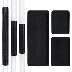 Черный 3 пары 3 стили чехлы на дверные ручки из искусственной кожи, подушка-ручка для украшения круглой ручки, защита от столкновений для детей, чёрные, 161~370x41~50x5~6 мм, 1 пара / стиль