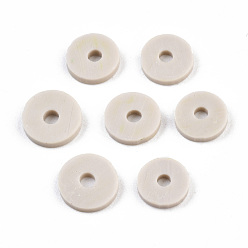 Gainsboro Eco-Friendly Handmade Polymer Clay Beads, Disc/Flat Round, Heishi Beads, Gainsboro, 6x1mm, Hole: 2mm, about 23500pcs/1000g