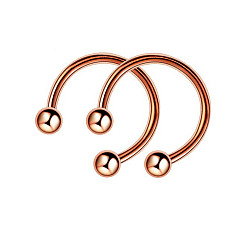 Розовое Золото 303 Кольца для носа из нержавеющей стали в форме круглой/подковообразной штанги, украшения для пирсинга носа для женщин, розовое золото , внутренний диаметр: 6 мм, штифты : 1.2 мм, 17 датчик