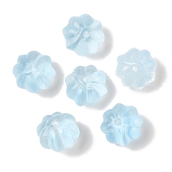 Светло-Голубой Прозрачная аэрозольная краска стеклянные шарики, цветок, Небесно-голубой, 11.5x8.5 мм, отверстие : 1.2 мм