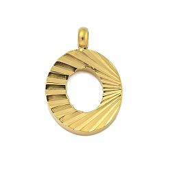 Letter O Ионное покрытие (ip) 304 брелоки из нержавеющей стали, гравированная фигурка ручной работы, полностью отполированный, золотые, Письмо O, 13.5x9.5x2 мм, отверстие : 1.8 мм