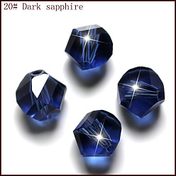 Dark Blue Imitation Austrian Crystal Beads, Grade AAA, Faceted, Polygon, Dark Blue, 8mm, Hole: 0.9~1mm