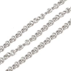 Нержавеющая Сталь Цвет 304 бесконечнозвенные цепи из нержавеющей стали, несварные, цвет нержавеющей стали, 3.5x7x2 мм