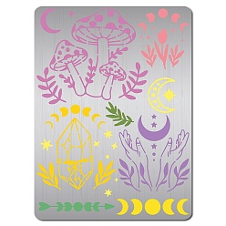 Гриб Трафареты для резки металла из нержавеющей стали, для diy scrapbooking / фотоальбом, декоративное тиснение, матовый цвет нержавеющей стали, гриб, 190x140 мм