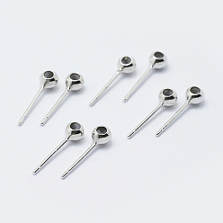 Платина Антикоррозийное покрытие родием 925 фурнитура для сережек из стерлингового серебра, бусины-рондель с резинкой, платина, 15x4x3 мм, отверстие : 1 мм, штифты : 0.8 мм