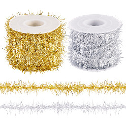 (52) Непрозрачная лаванда 20 ярдов 2 цветов пластиковая блестящая мишура подвесная гирлянда, на Рождество / свадьба / украшение дня рождения, разноцветные, 18~20 мм, 10 ярды / цвет