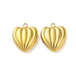 Золотой 304 подвески из нержавеющей стали, сердце прелести, золотые, 17x14x5 мм, отверстие : 2 мм