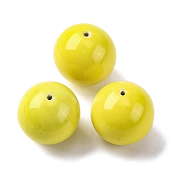 Желтый Бусины из полимерной глины , круглые, желтые, 28.5 мм, отверстие : 2.2 мм